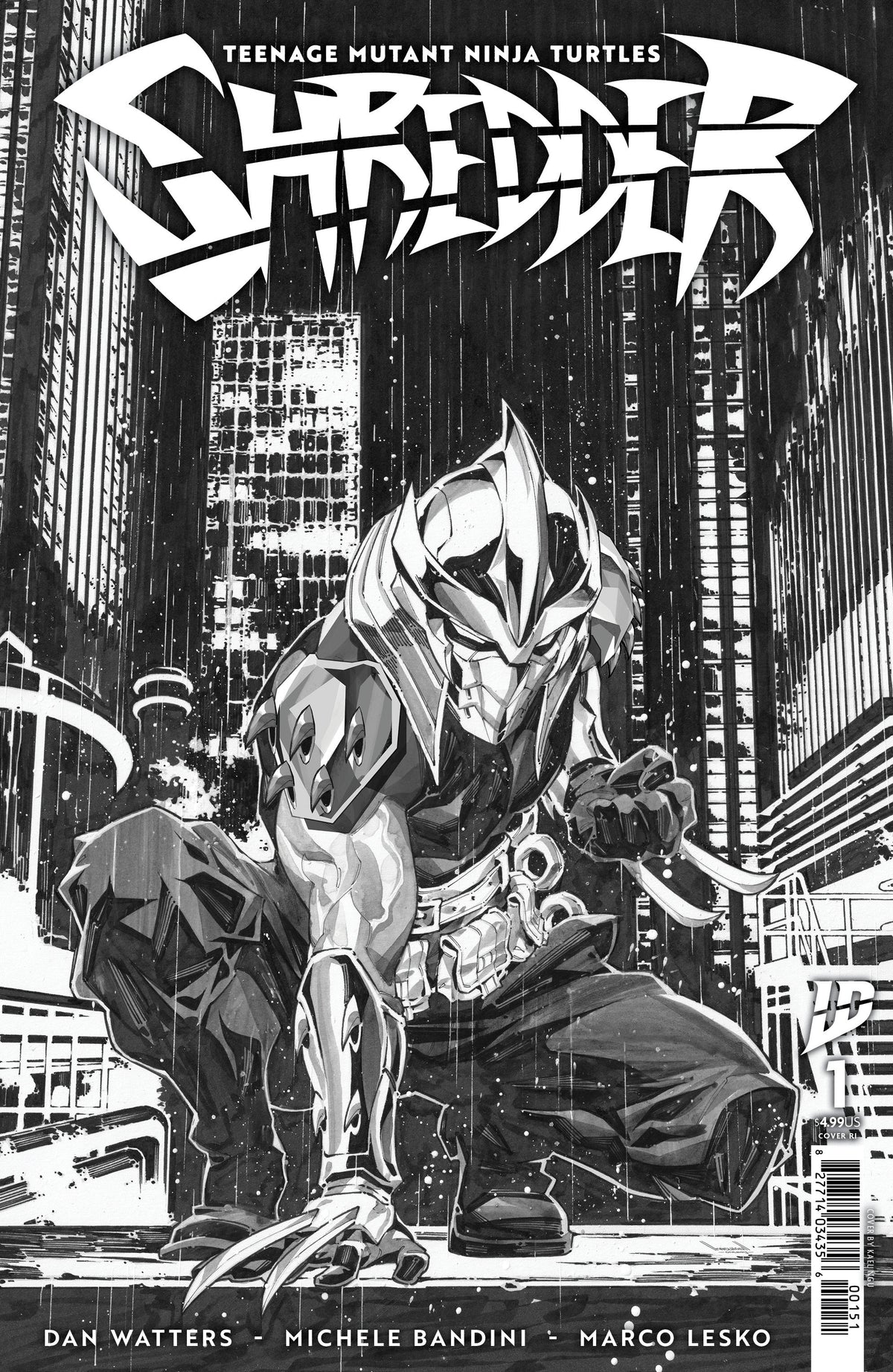 Teenage Mutant Ninja Turtles Shredder #1 F 1:25 Kael Ngu B&W (08/27/2025) Idw