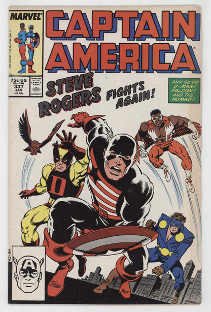 Captain America 337 Marvel 1988 VG FN US Agent Homage Avengers 4