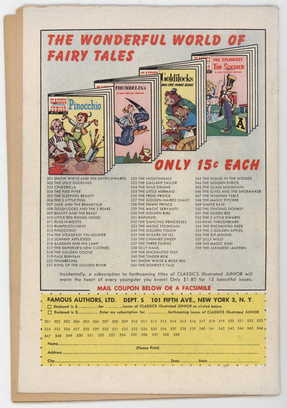 Classics Illustrated Junior 532 Gilberton 1956 VG Dancing Princesses HRN 559