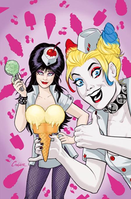 Harley Quinn X Elvira #2 P 1:20 Amanda Conner Ice Cream Foil Virgin Variant (11/19/2025) Dynamite