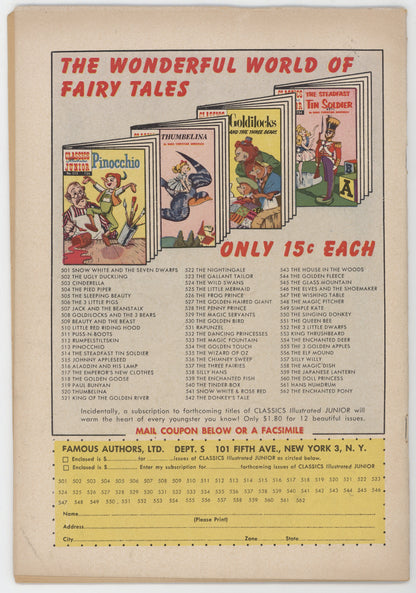 Classics Illustrated Junior 539 Gilberton 1957 VG Enchanted Fish HRN 562