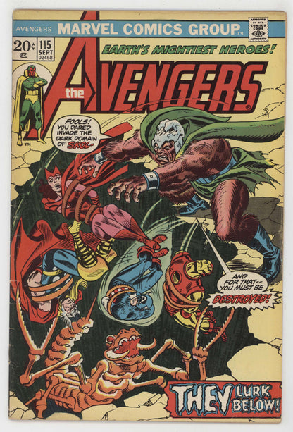 Avengers 115 Marvel 1973 FN Captain America Iron Man Scarlet Witch Vision