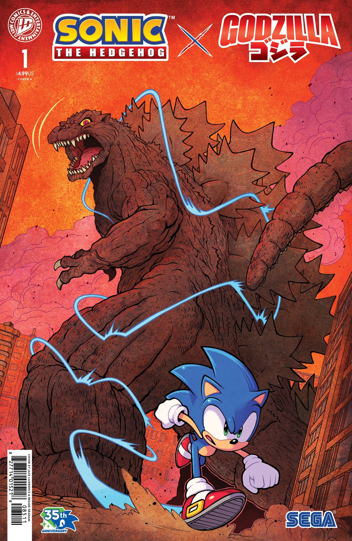 Sonic The Hedgehog X Godzilla #1 A Lawrence (07/15/2026) Idw