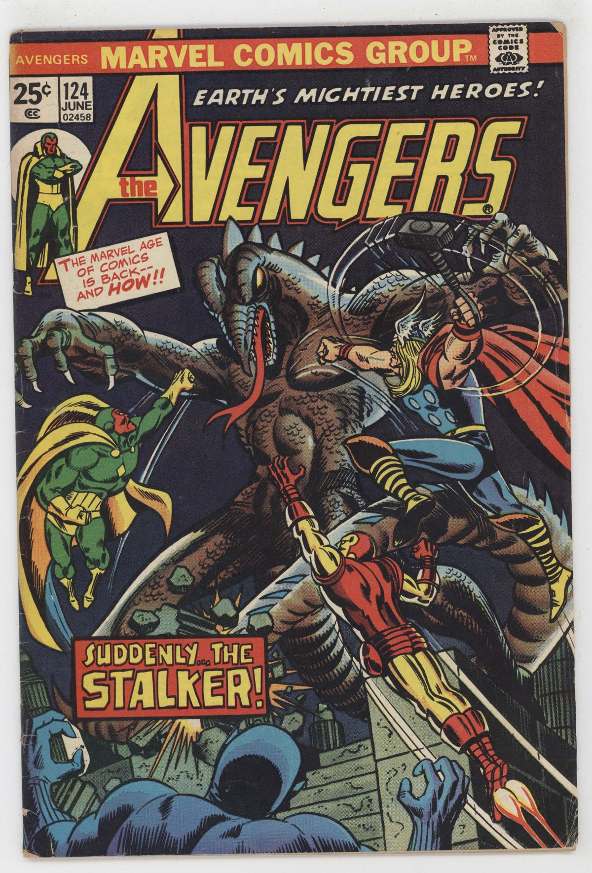 Avengers 124 Marvel 1974 VG FN Gil Kane Thor Iron Man Black Panther Vision