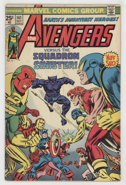 Avengers 141 Marvel 1975 VG Gil Kane George Perez Squadron Supreme