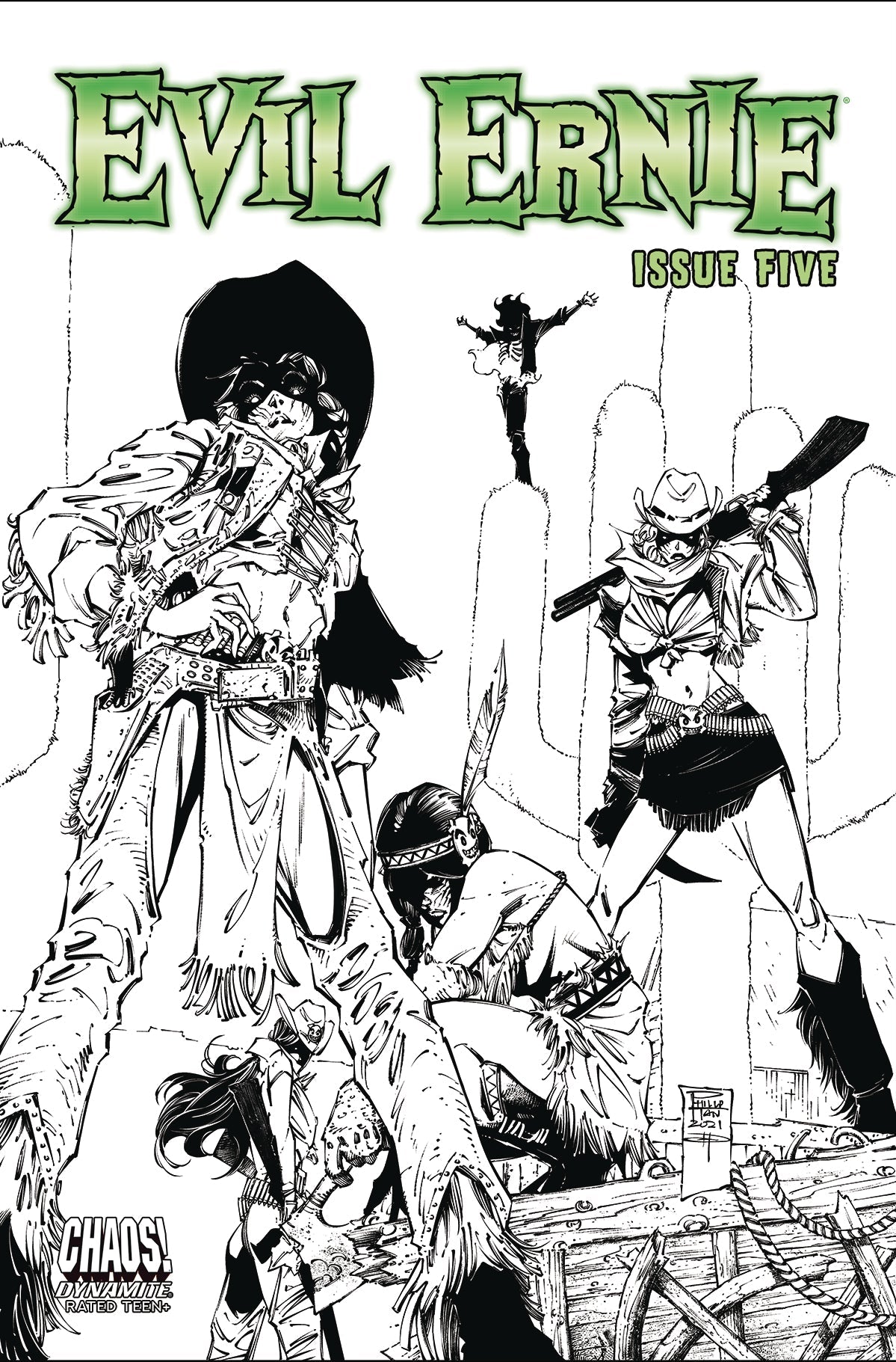 Evil Ernie #5 C 1:10 Philip Tan B&W Variant (04/13/2022) Dynamite