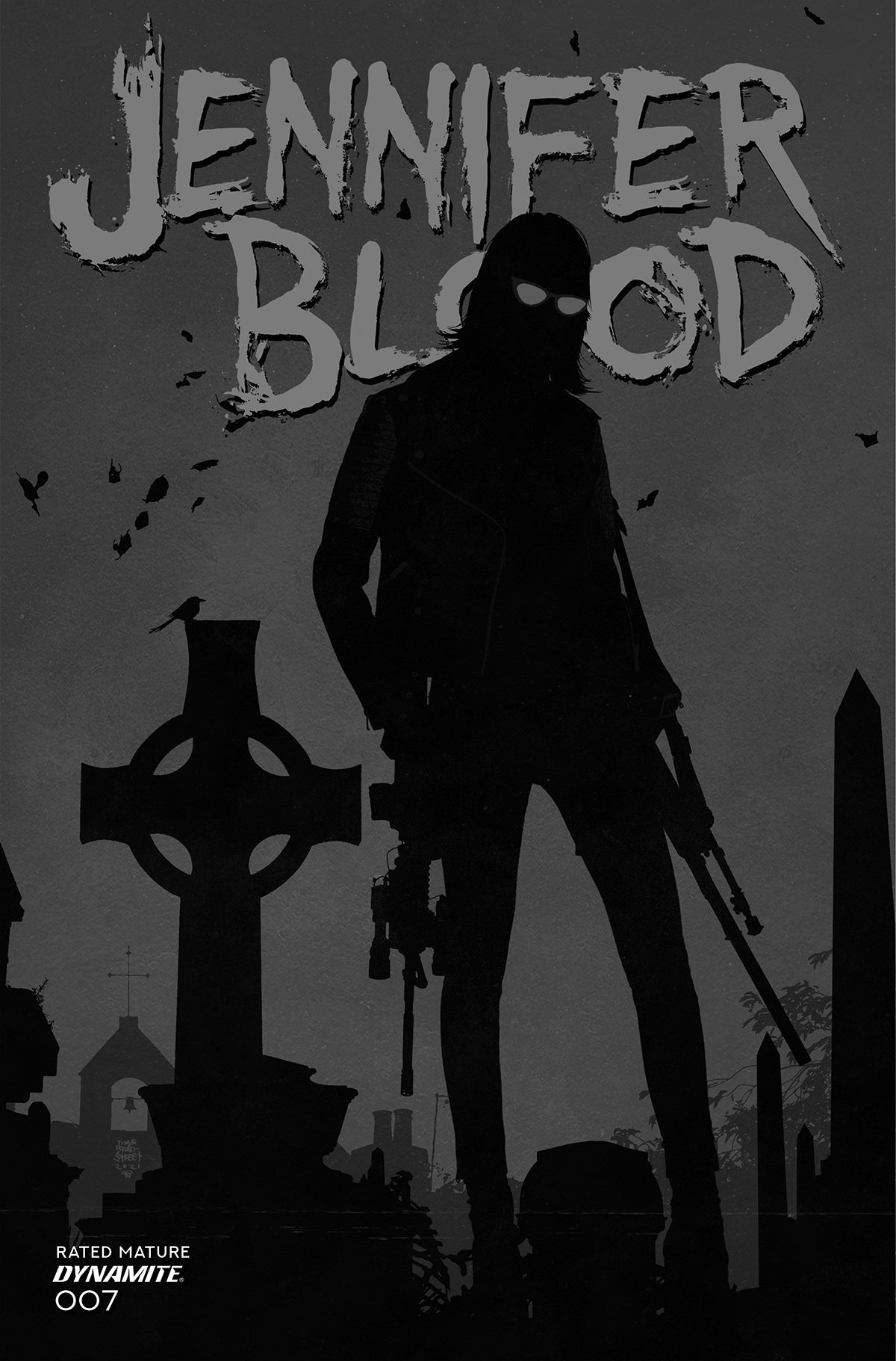 Jennifer Blood #7 F 1:10 Tim Bradstreet B&W Variant (Mr) (04/20/2022) Dynamite