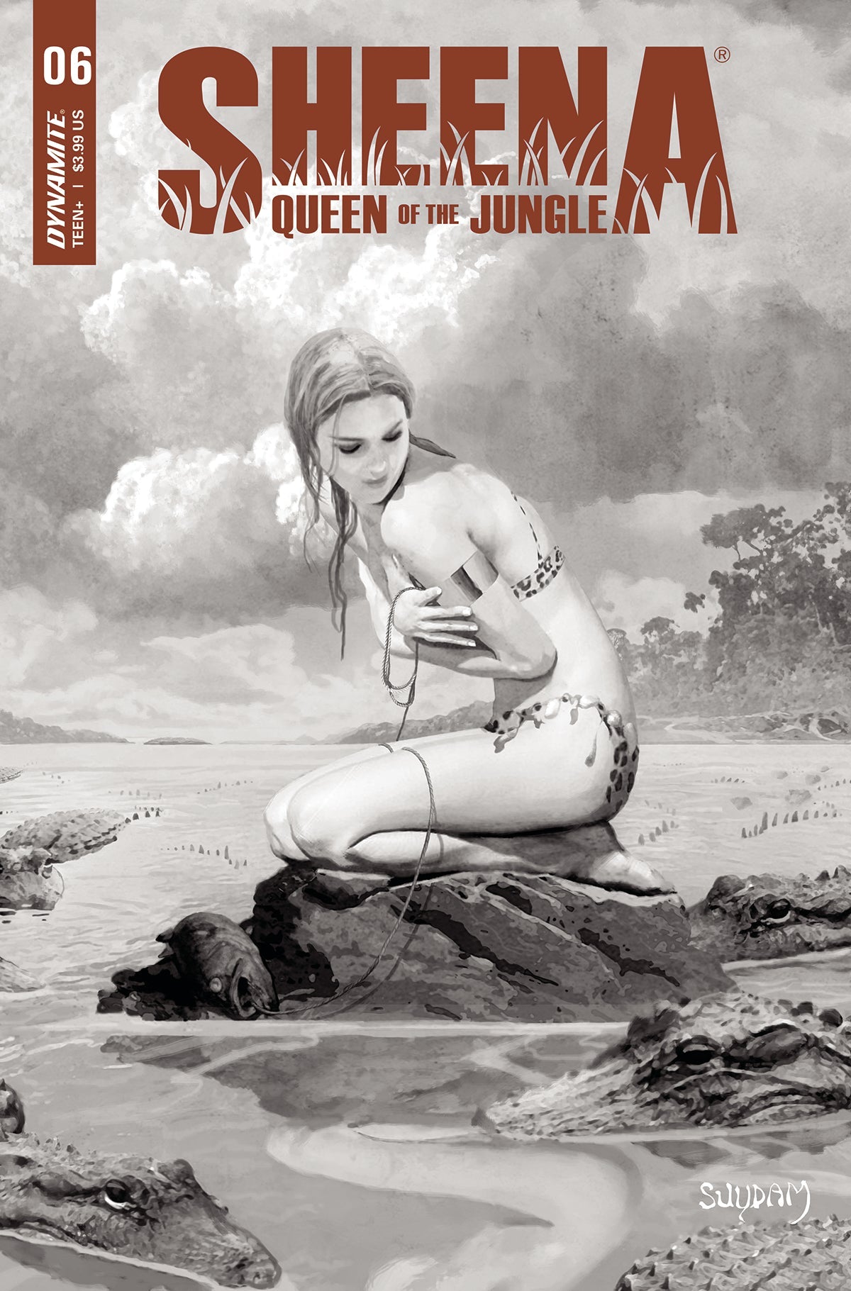 Sheena Queen Jungle #6 I 1:30 Arthur Suydam B&W Variant GGA (05/25/2022) Dynamite