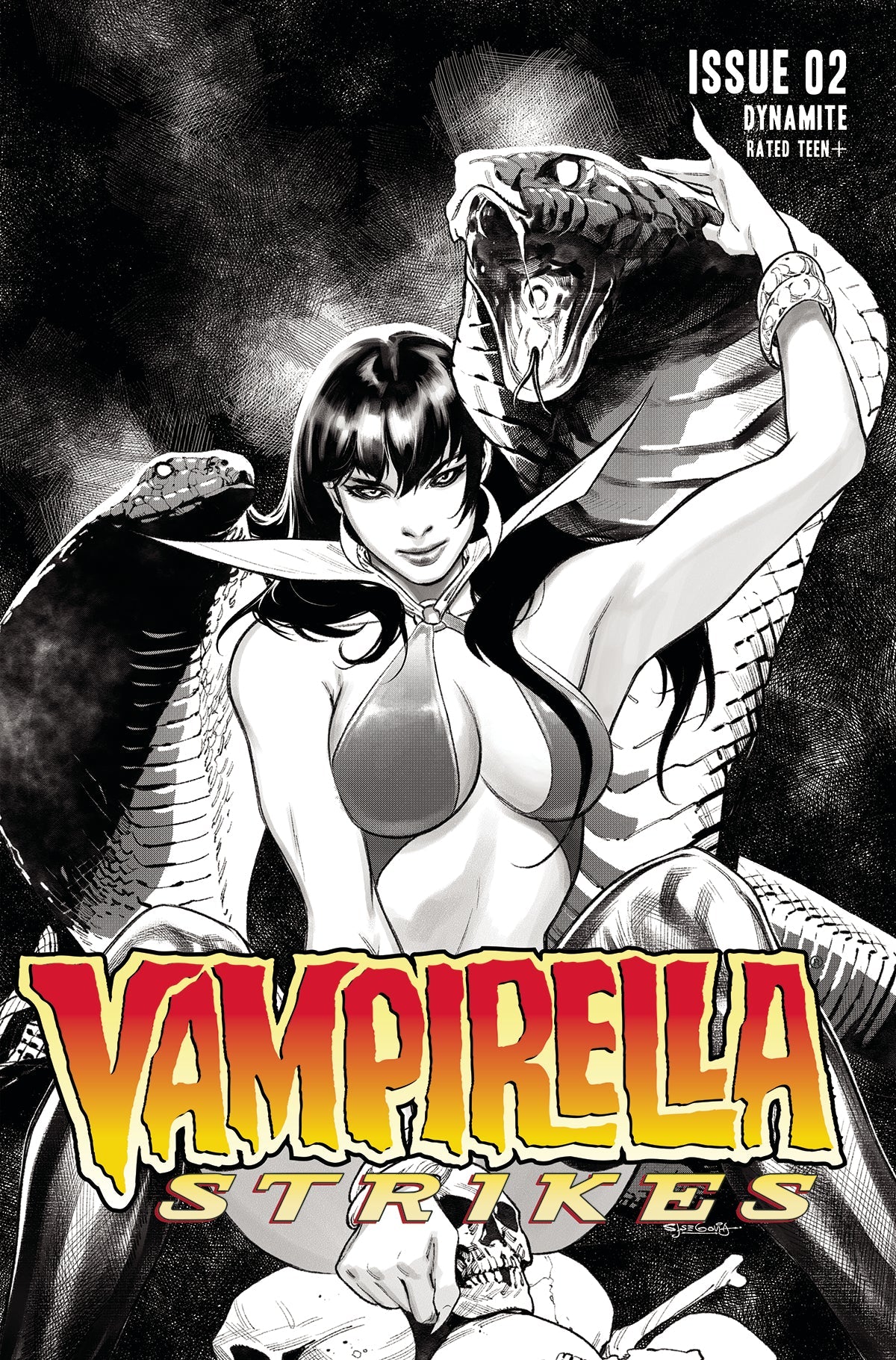 Vampirella Strikes #2 H 1:20 Stephen Segovia B&W Variant (06/08/2022) Dynamite