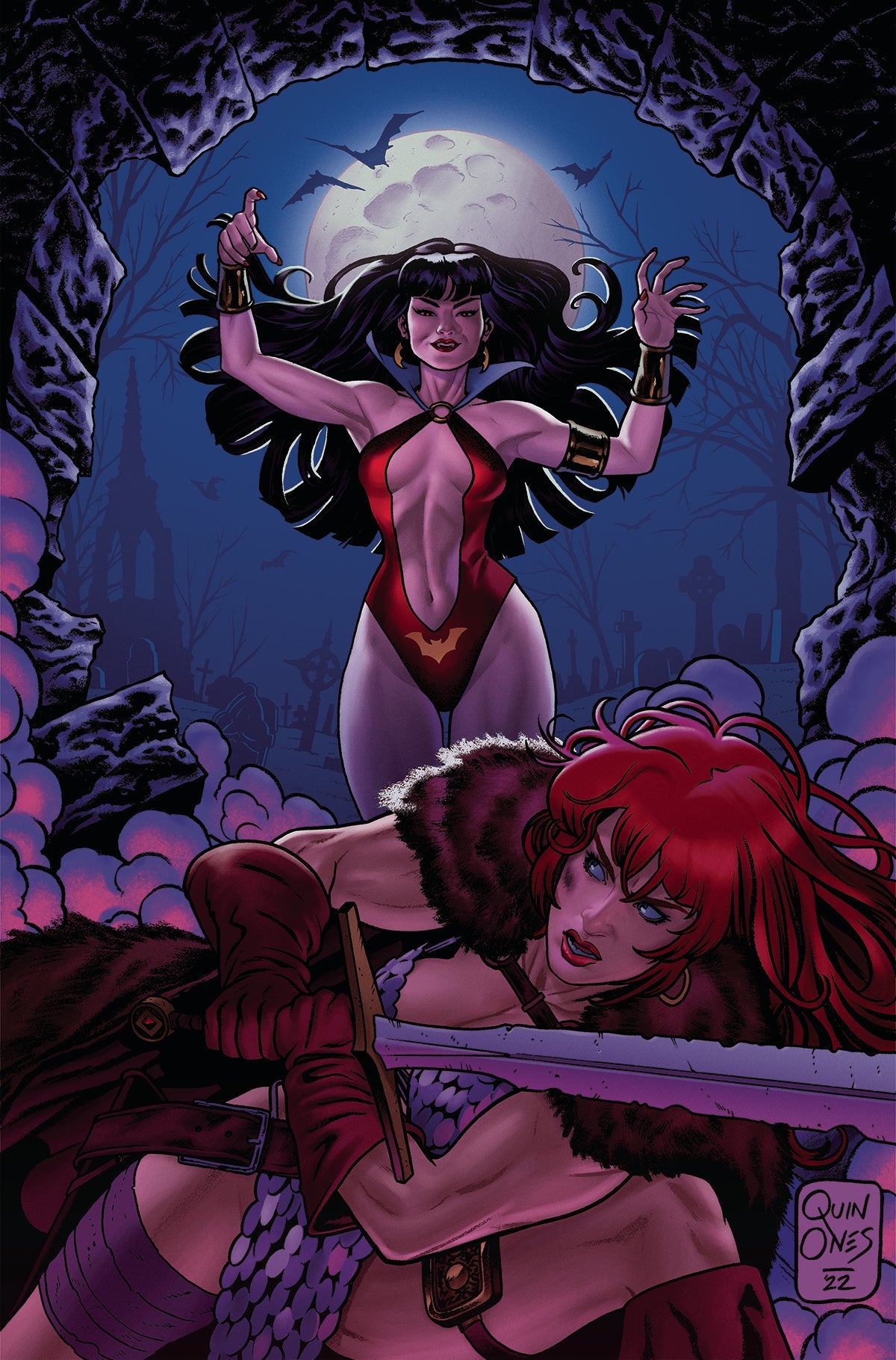 Vampirella Vs Red Sonja #1 M 1:50 Joe Quinones Virgin Variant (11/02/2022) Dynamite