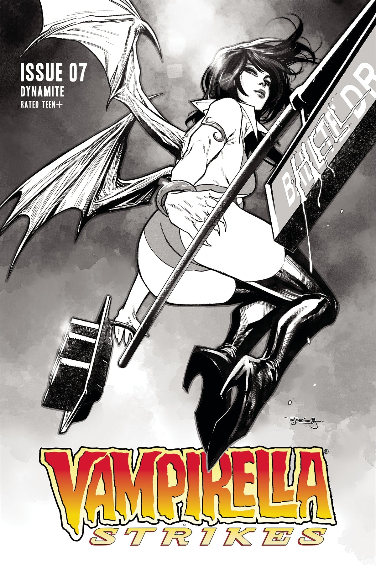 Vampirella Strikes #7 H 1:20 Stephen Segovia B&W Variant (11/23/2022) Dynamite