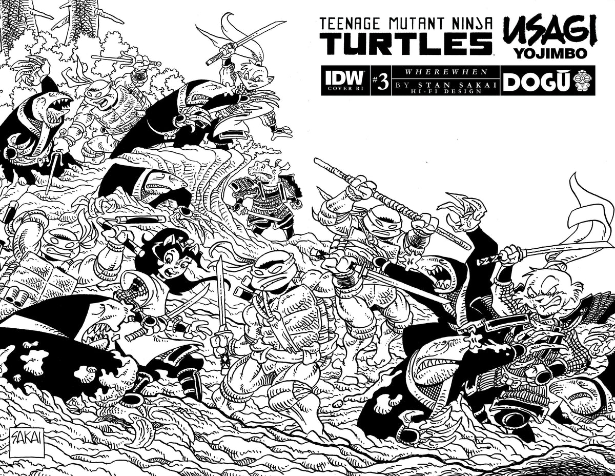 Teenage Mutant Ninja Turtles TMNT Usagi Yojimbo Wherewhen #3 D 1:25 B&W Sakai (05/24/2023) Idw