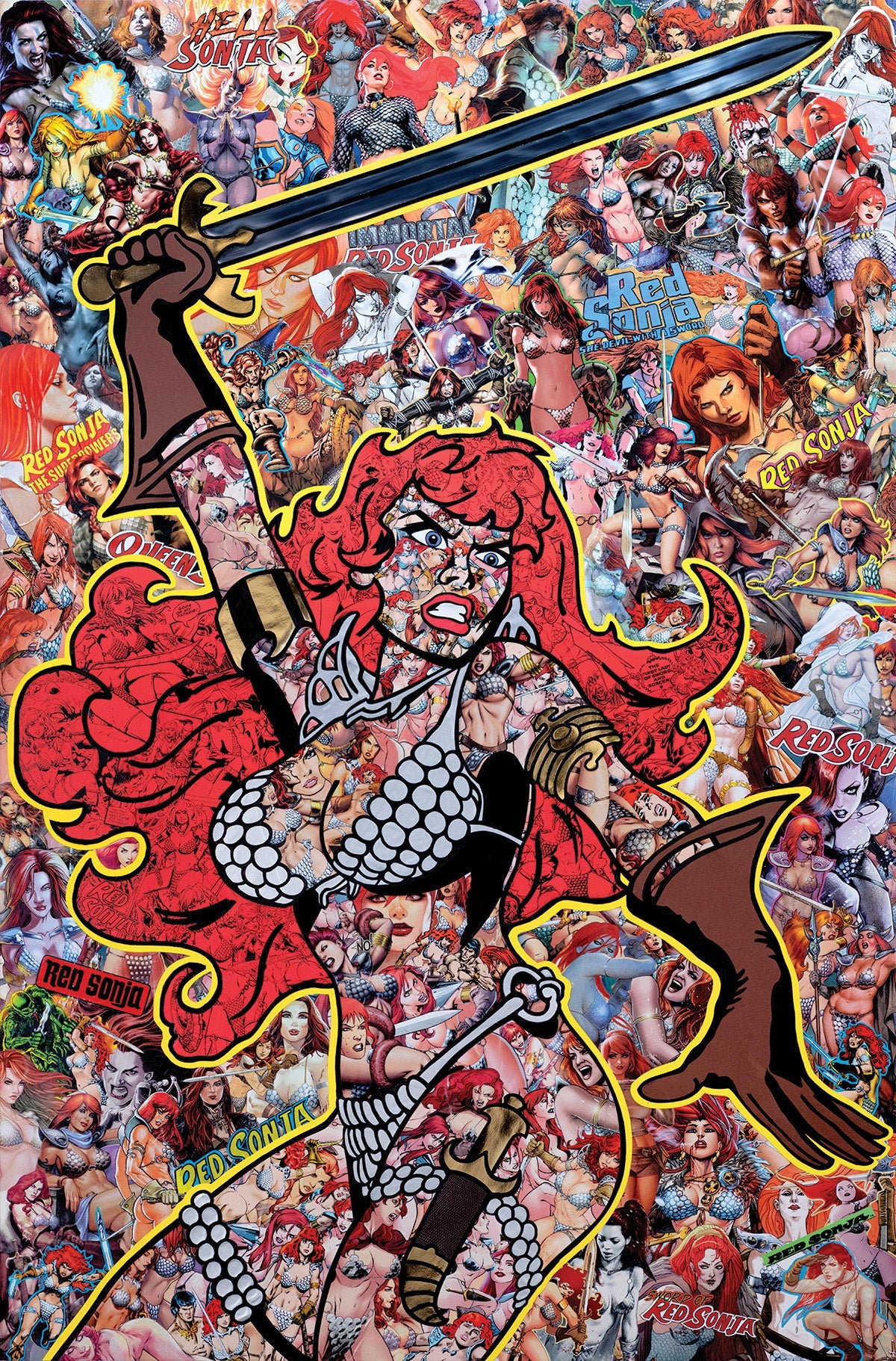 Red Sonja 2023 #1 U 1:20 Mr Garcin Collage Virgin Variant (07/19/2023) Dynamite