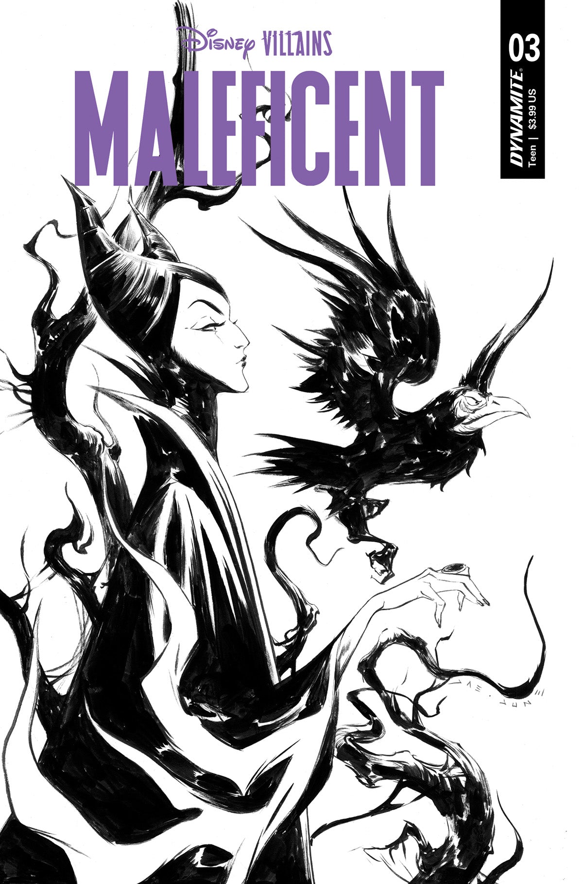 Disney Villains Maleficent #3 G 1:10 Jae Lee B&W Variant (07/05/2023) Dynamite