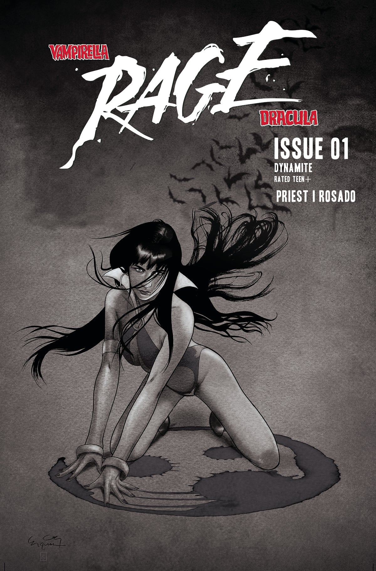 Vampirella Dracula Rage #1 K 1:15 Ergun Gunduz B&W Variant (08/09/2023) Dynamite