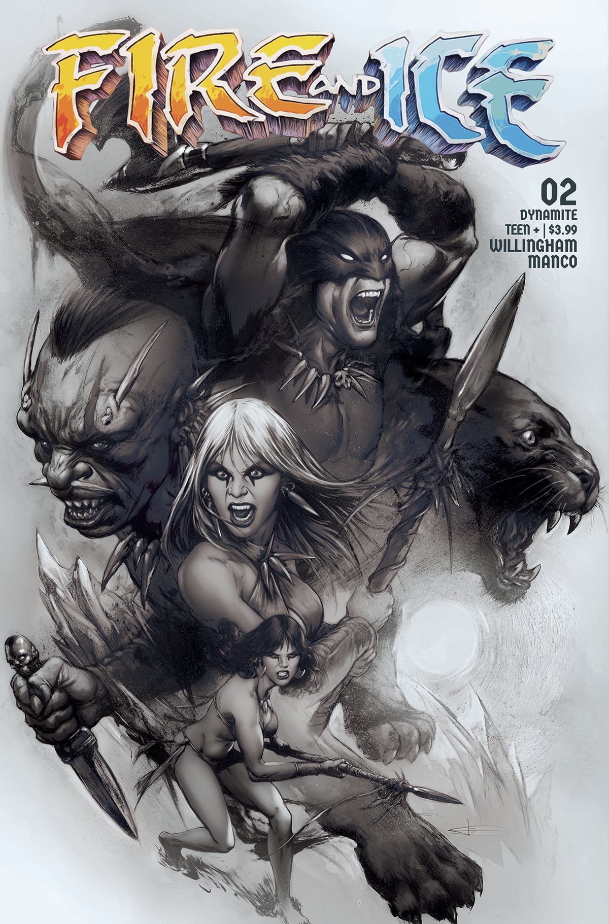 Fire And Ice #2 F 1:15 Leondardo Manco Line Art Variant (12/06/2023) Dynamite