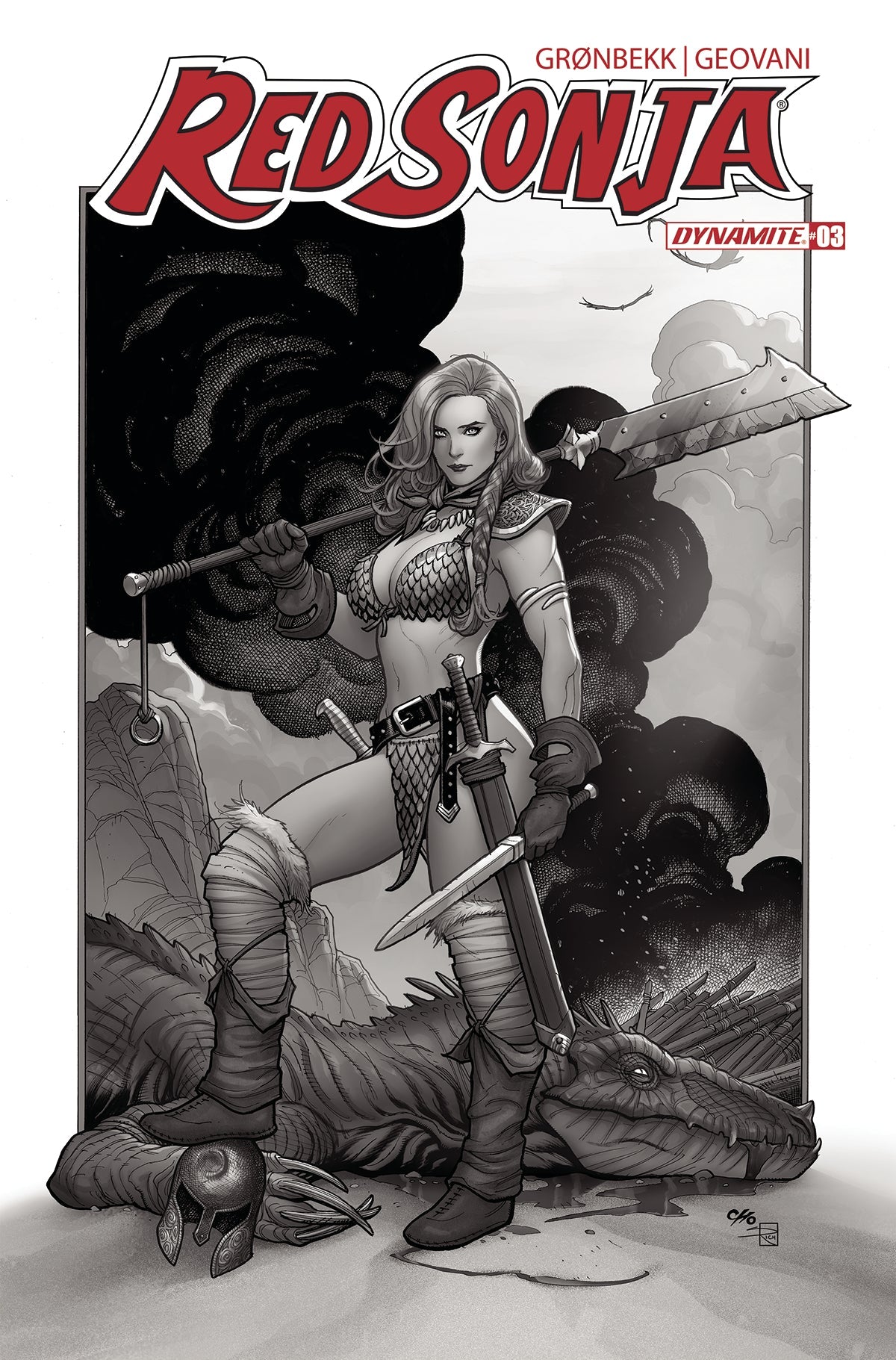 Red Sonja 2023 #3 K 1:15 Frank Cho Line Art Variant (09/20/2023) Dynamite