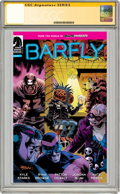From World Of Minor Threats Barfly #1 A SIGNED Jordan Blum Patton Oswalt Ryan Browne (07/10/2024) Dark Horse