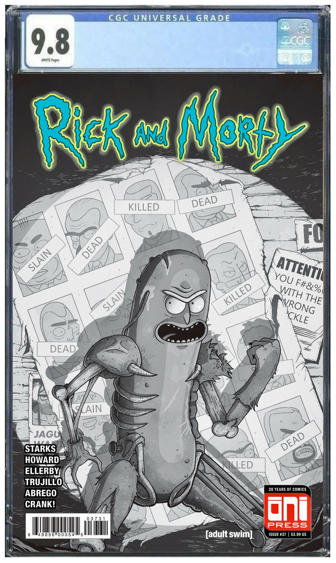 Rick and Morty #37 — Mike Vasquez Pickle Rick B&W Homage Variant