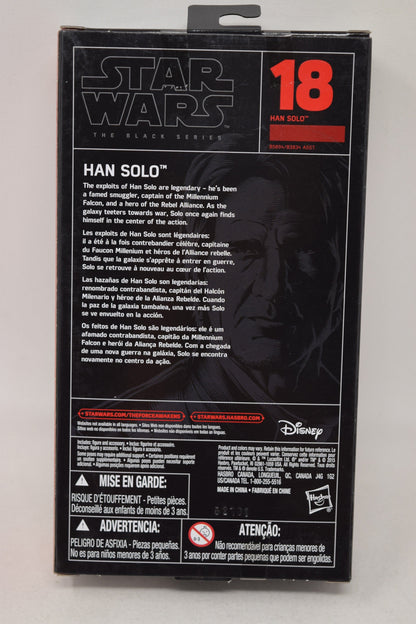 Star Wars Black Series 18 Han Solo Force Awakens 6" Action Figure Hasbro NIB