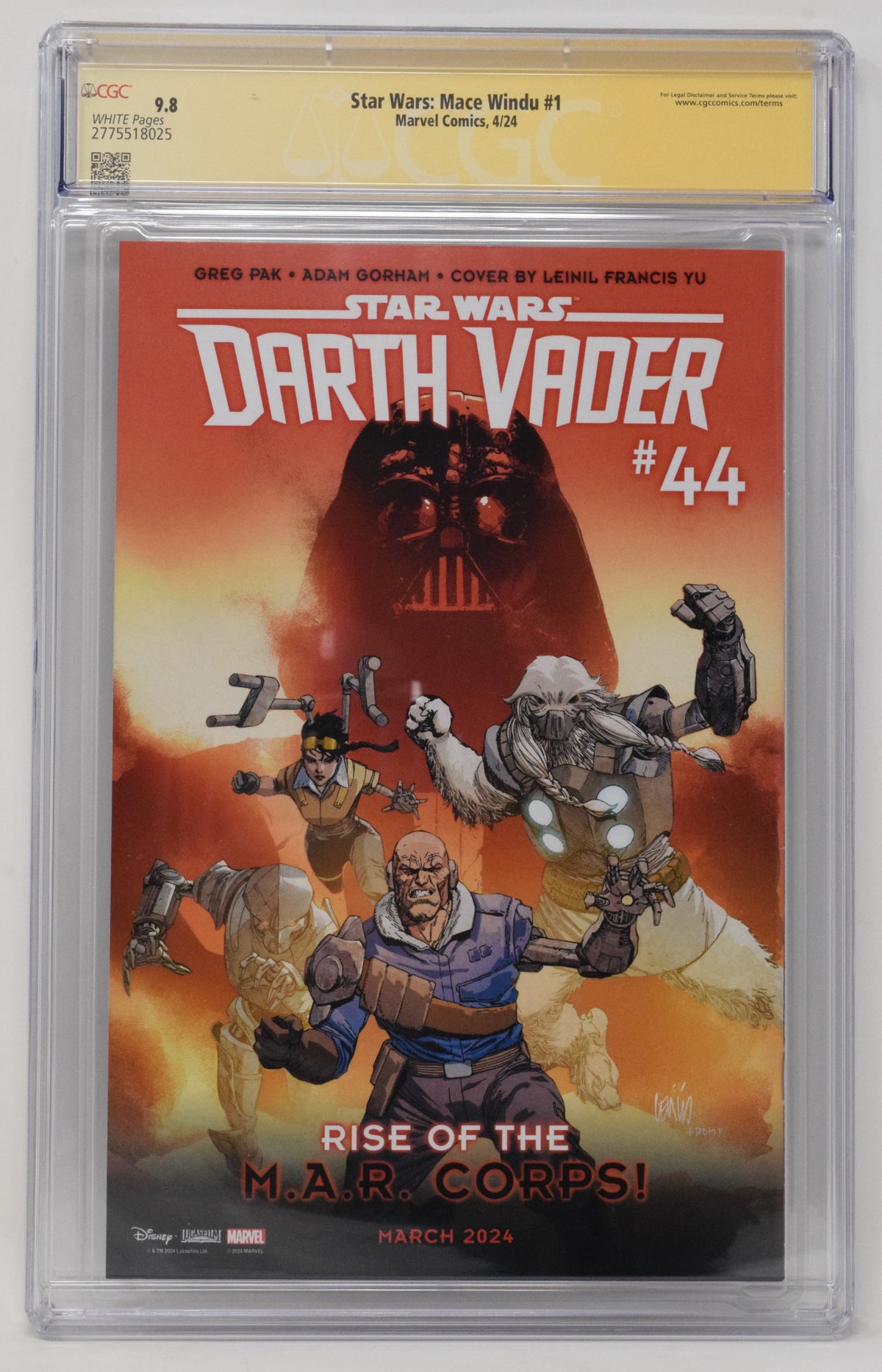 Star Wars Mace Windu #1 A Mateus Manhanini SIGNED Marc Bernardin (02/07/2024) Marvel