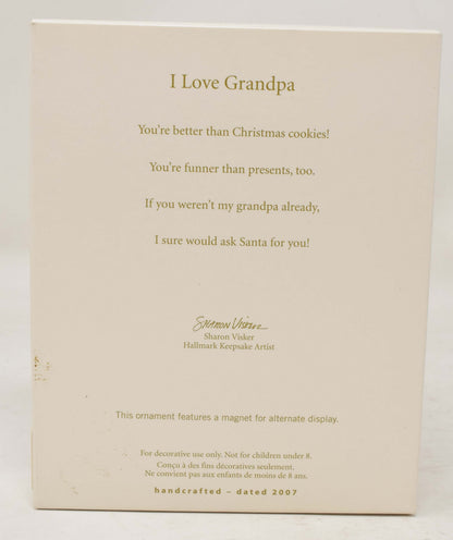 Hallmark Keepsake Ornament I Love Grandpa Photo Frame Christmas Tree 2007 NIB