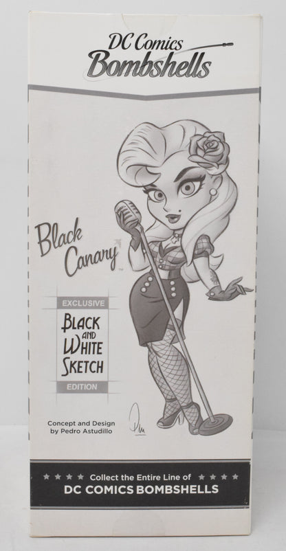 Black Canary DC Bombshells Figure Statue Black White Sketch FanExpo New
