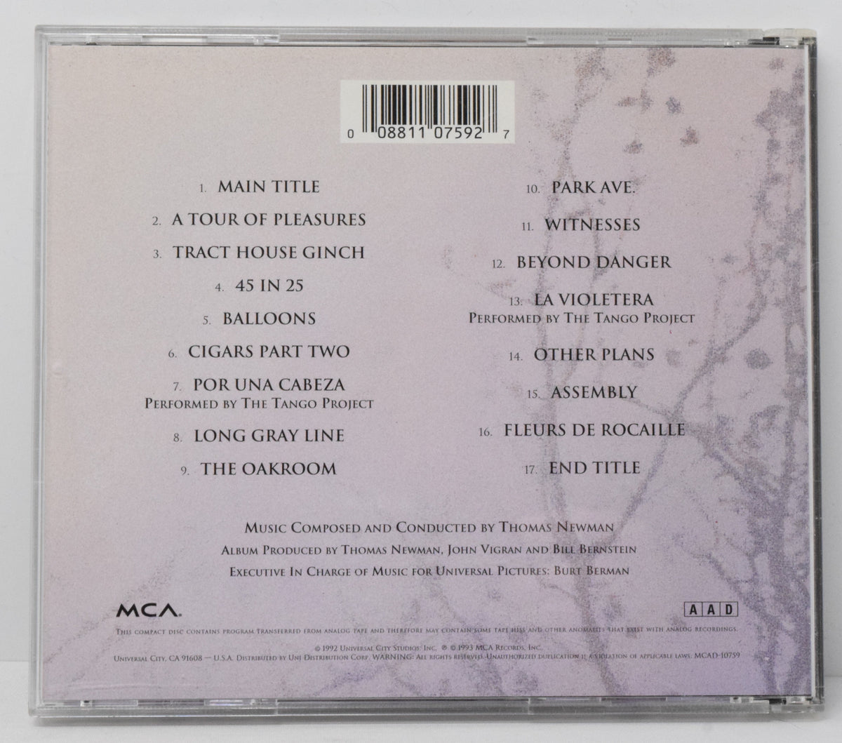 Scent Of A Woman Soundtrack CD Thomas Newman