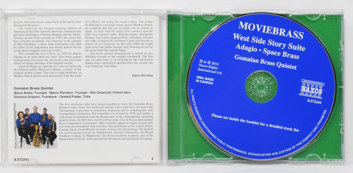 Gomalan Brass Quintet Moviebrass West Side Story Suite Adagio Space Brass