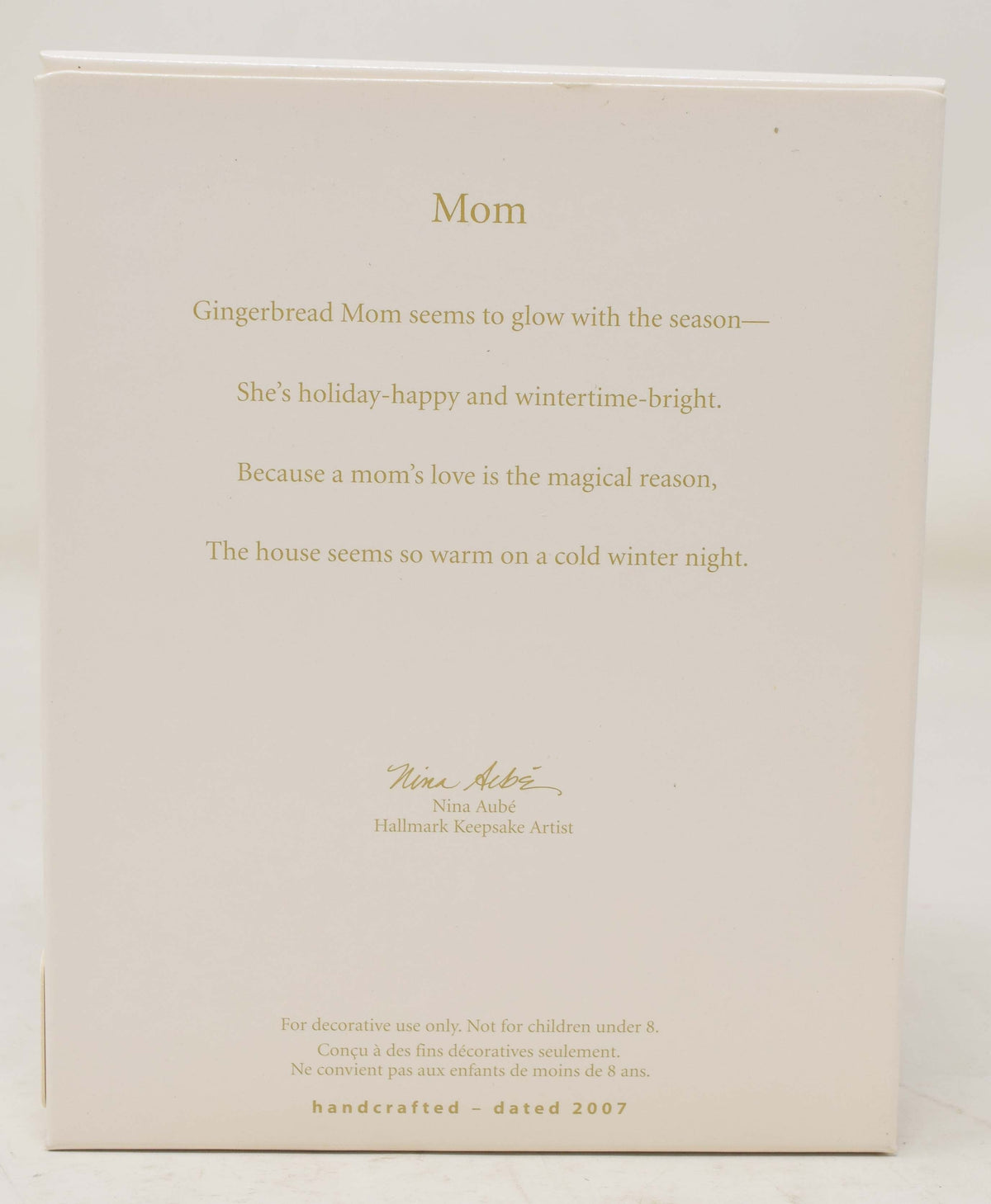 Hallmark Keepsake Ornament Mom Cookie Gingerbread Christmas Tree 2007 NIB