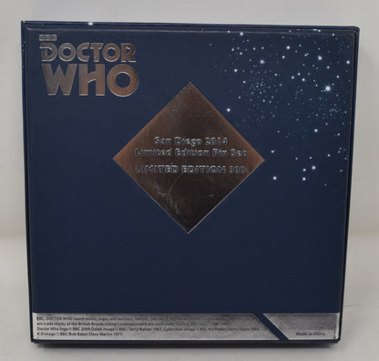 Doctor Who Pin Set Tardis Dalek Cyberman K-9 SDCC 2014 LTD 300 New
