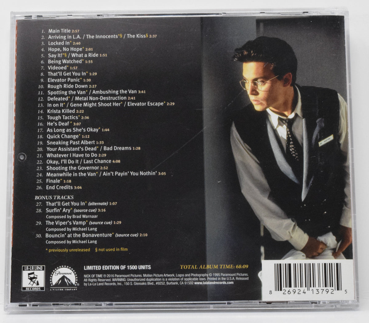 Nick Of Time Soundtrack CD Arthur Rubinstein La-La Land LTD 1500