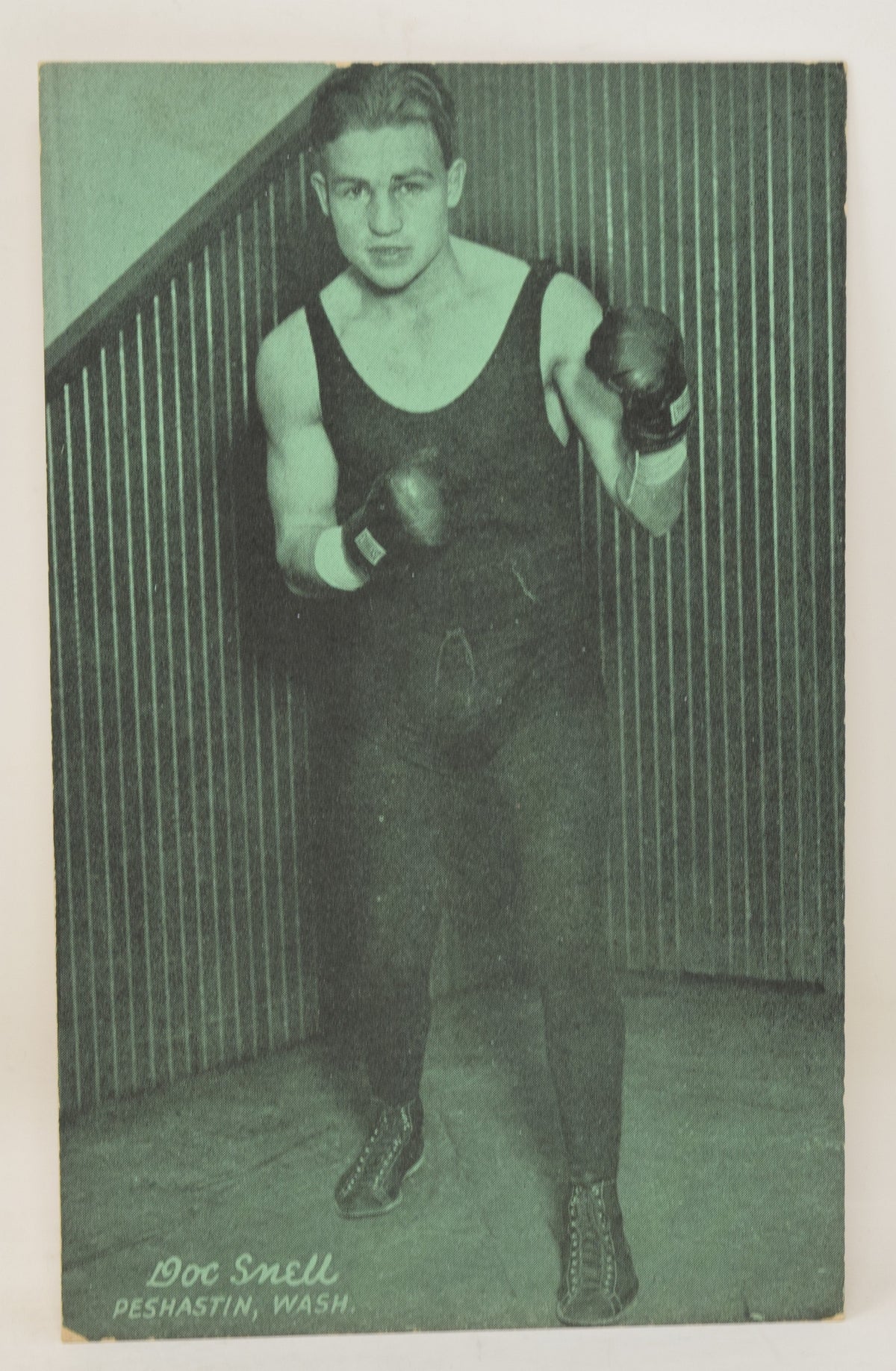 Doc Snell Boxing Exhibit Card Postcard Penny Arcade Photo 1928 5 x 3