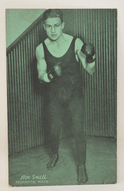 Doc Snell Boxing Exhibit Card Postcard Penny Arcade Photo 1928 5 x 3