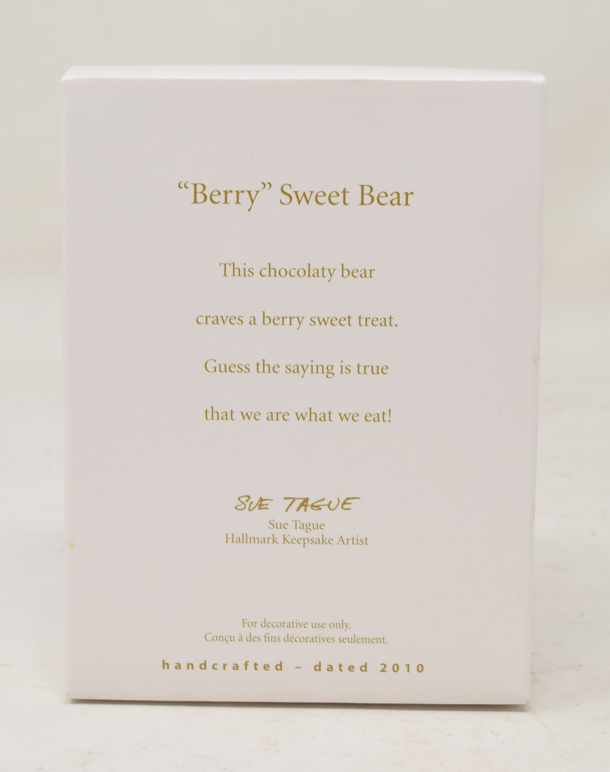 Hallmark Keepsake Ornament Berry Sweet Bear Truffle Chocolate Christmas Tree 2010 NIB
