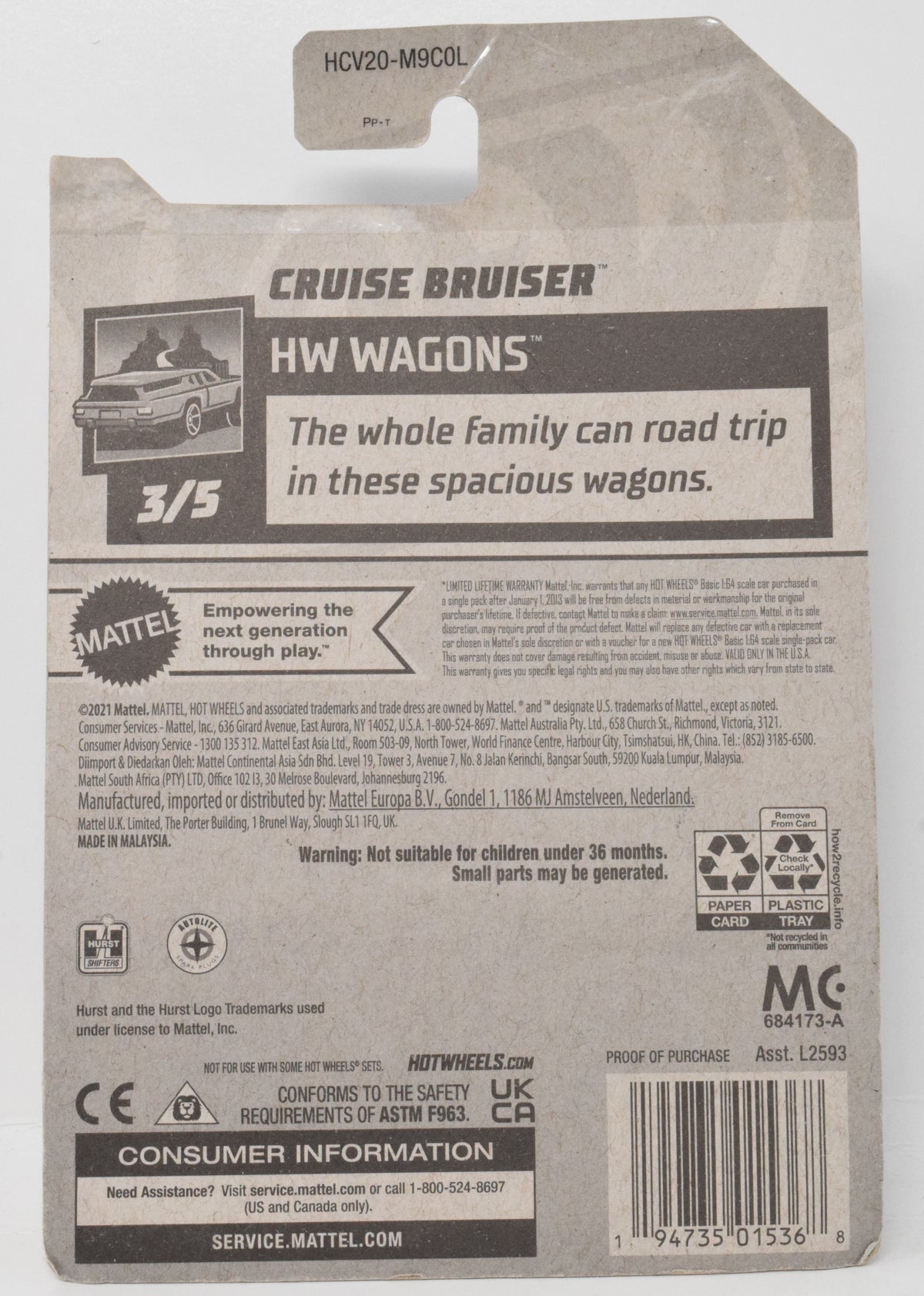 Hot Wheels Cruiser Bruiser HW Wagons DieCast Car 3/5 201 New