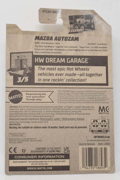 Hot Wheels Mazda Autozam HW Dream Legends Tour Garage DieCast Car 3/5 1 New