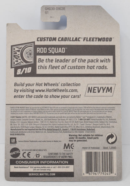 Hot Wheels Custom Cadillac Fleetwood Rod Squad DieCast Car Green 8/10 121 New