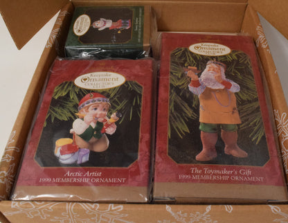 Hallmark Keepsake Christmas Ornament Club Membership Kit Set Of 3 1999 NIB