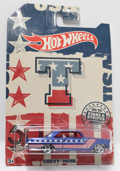 Hot Wheels Chevy Nova Diecast Car Stars and Stripes Series 50 years New 3/10