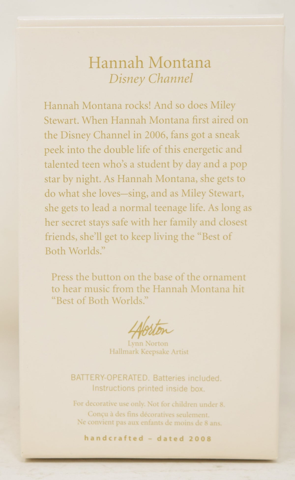 Hallmark Keepsake Ornament Hannah Montana Disney Channel Christmas Tree NIB