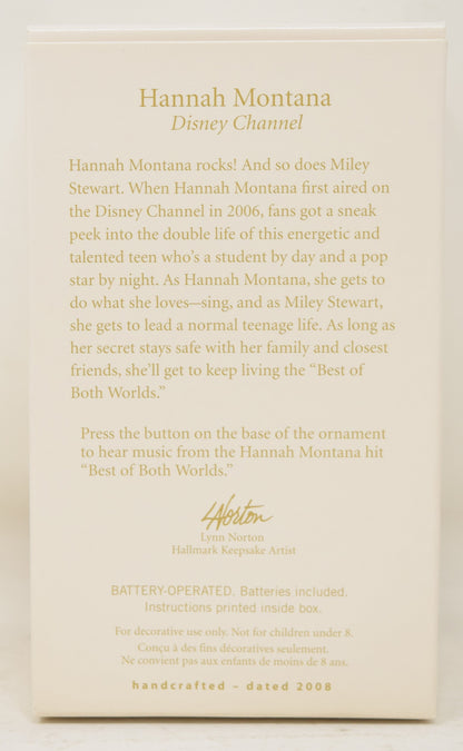 Hallmark Keepsake Ornament Hannah Montana Disney Channel Christmas Tree NIB