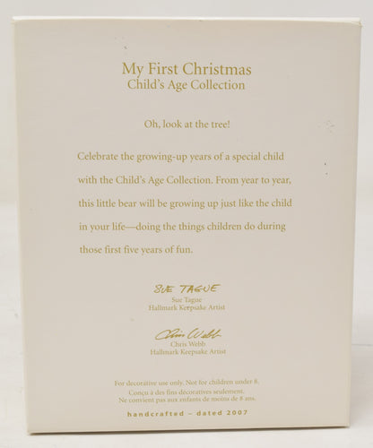 Hallmark Keepsake Ornament Bear My First Christmas Tree 2007 NIB
