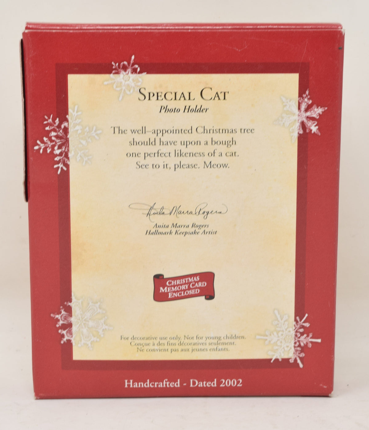 Hallmark Keepsake Ornament Special Cat Photo Frame Christmas Tree 2002 NIB