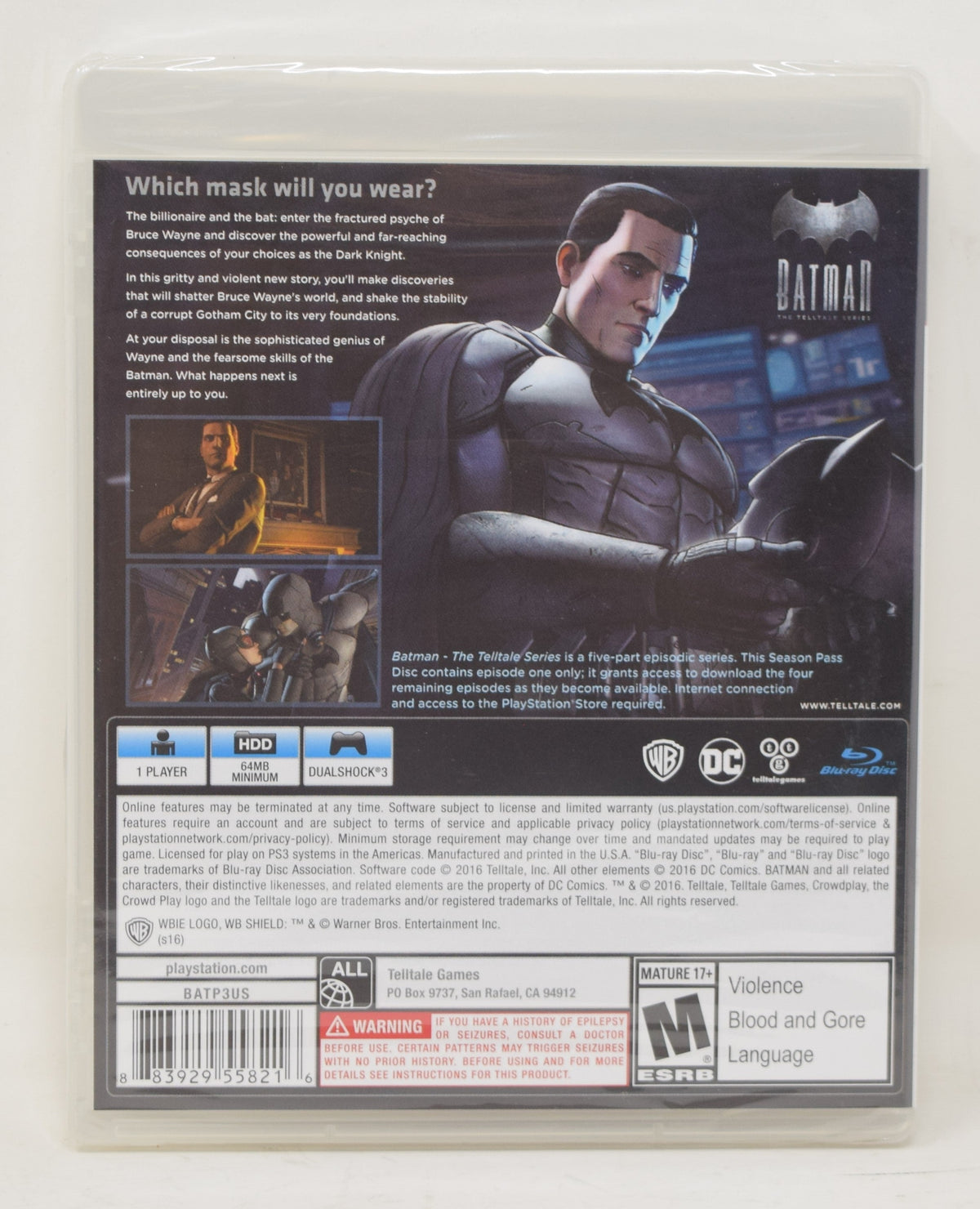 Batman The Telltale Series PS3 NEW