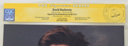 David Duchovny Fox Mulder X-Files Bust Leather Jacket Signed 8 x 10 Photo CGC SS