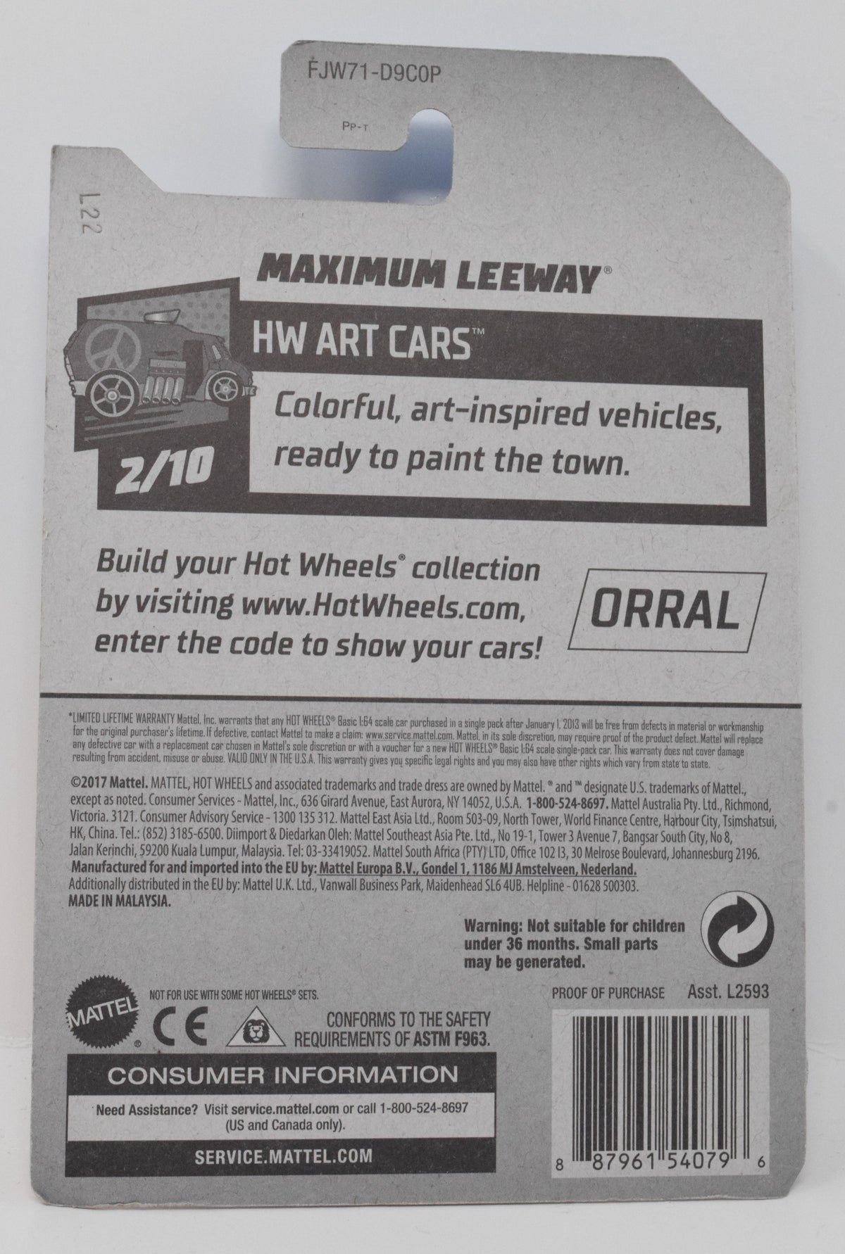 Hot Wheels Maximum Leeway HW Art Cars Orange 2/10 325 DieCast Car New