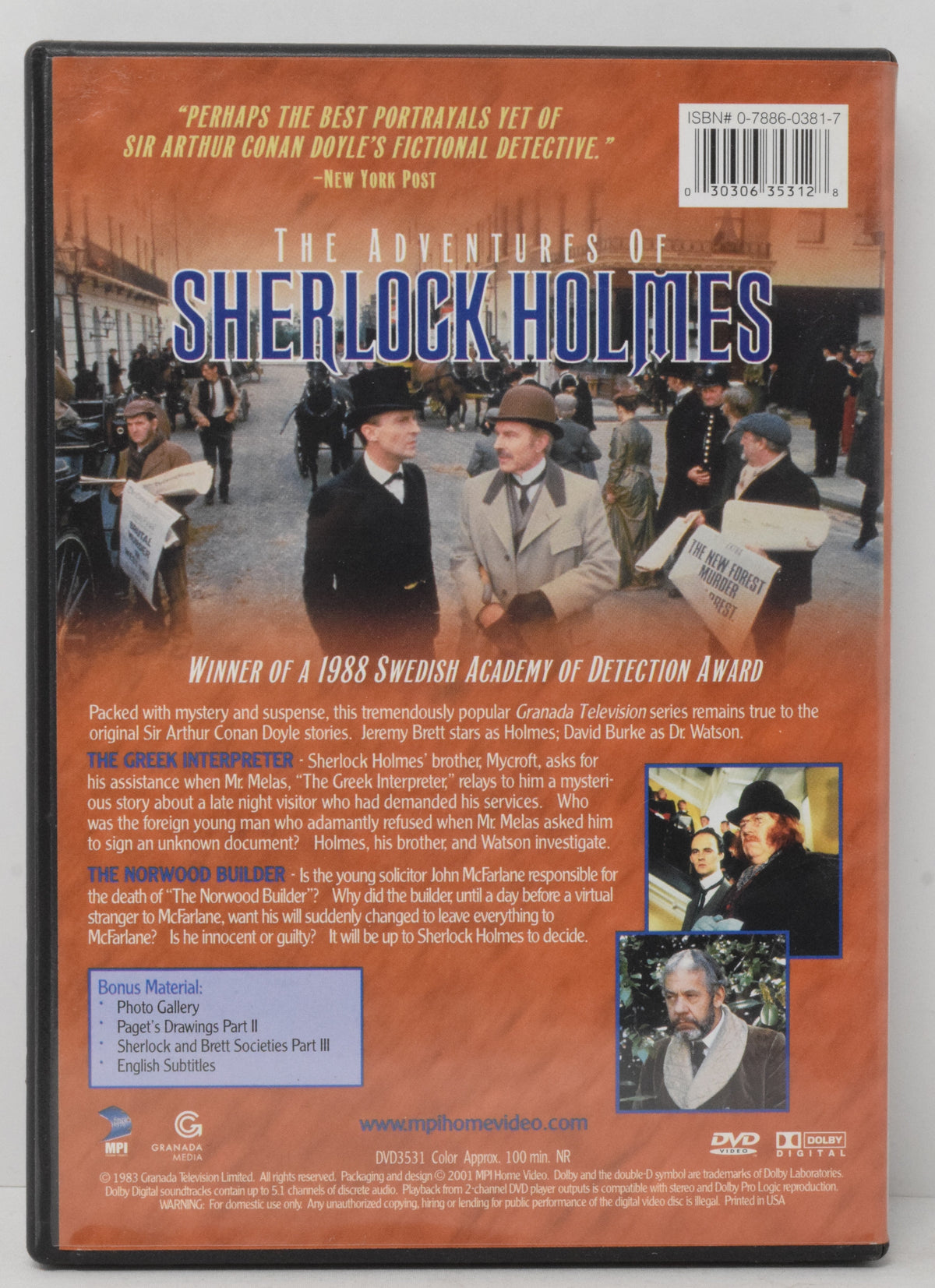 The Adventures of Sherlock Homes DVD Volume Four