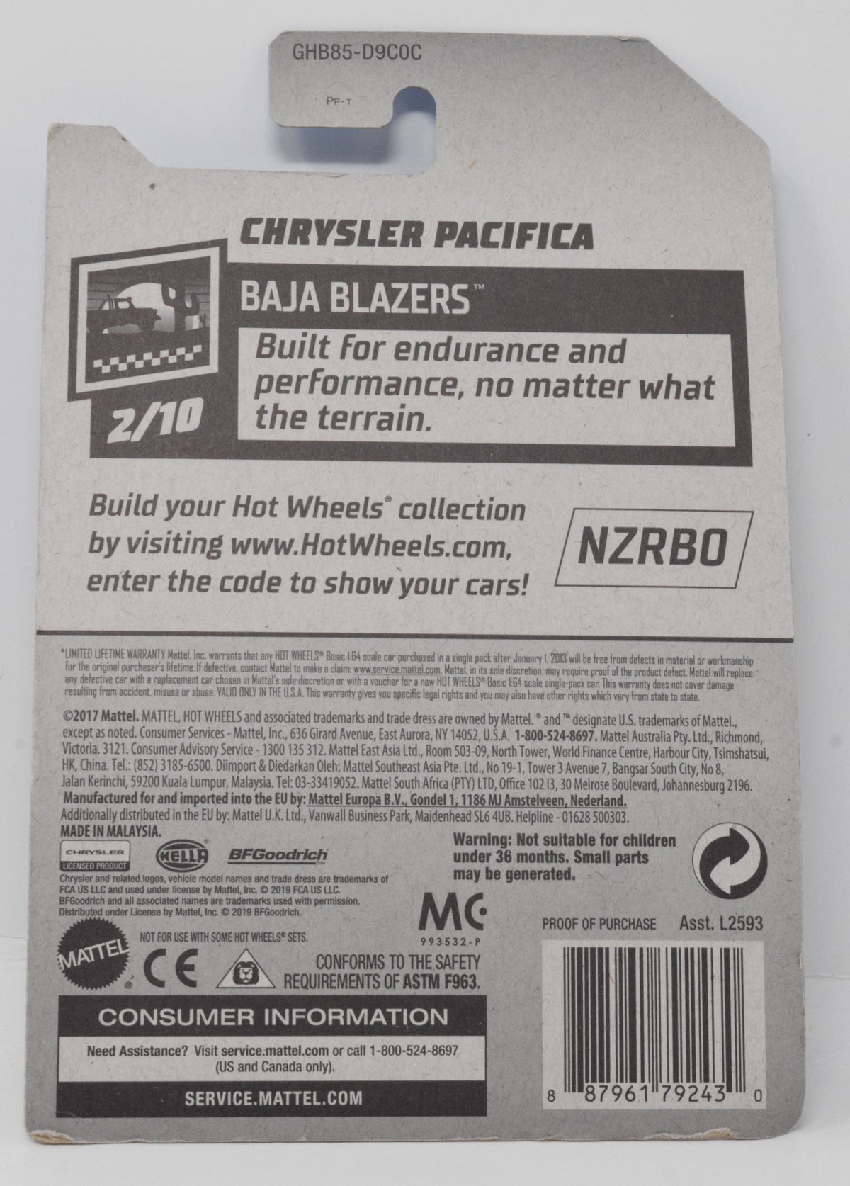 Hot Wheels Chrysler PacificaBaja Blazers 2/10 51 DieCast Car New