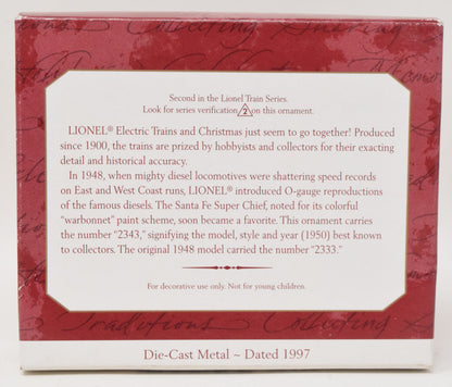 Hallmark Keepsake Lionel 1950 FE F3 Diesel Locomotive Christmas Ornament 1997 NIB